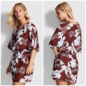 Seafolly Brown and White Swim Coverup